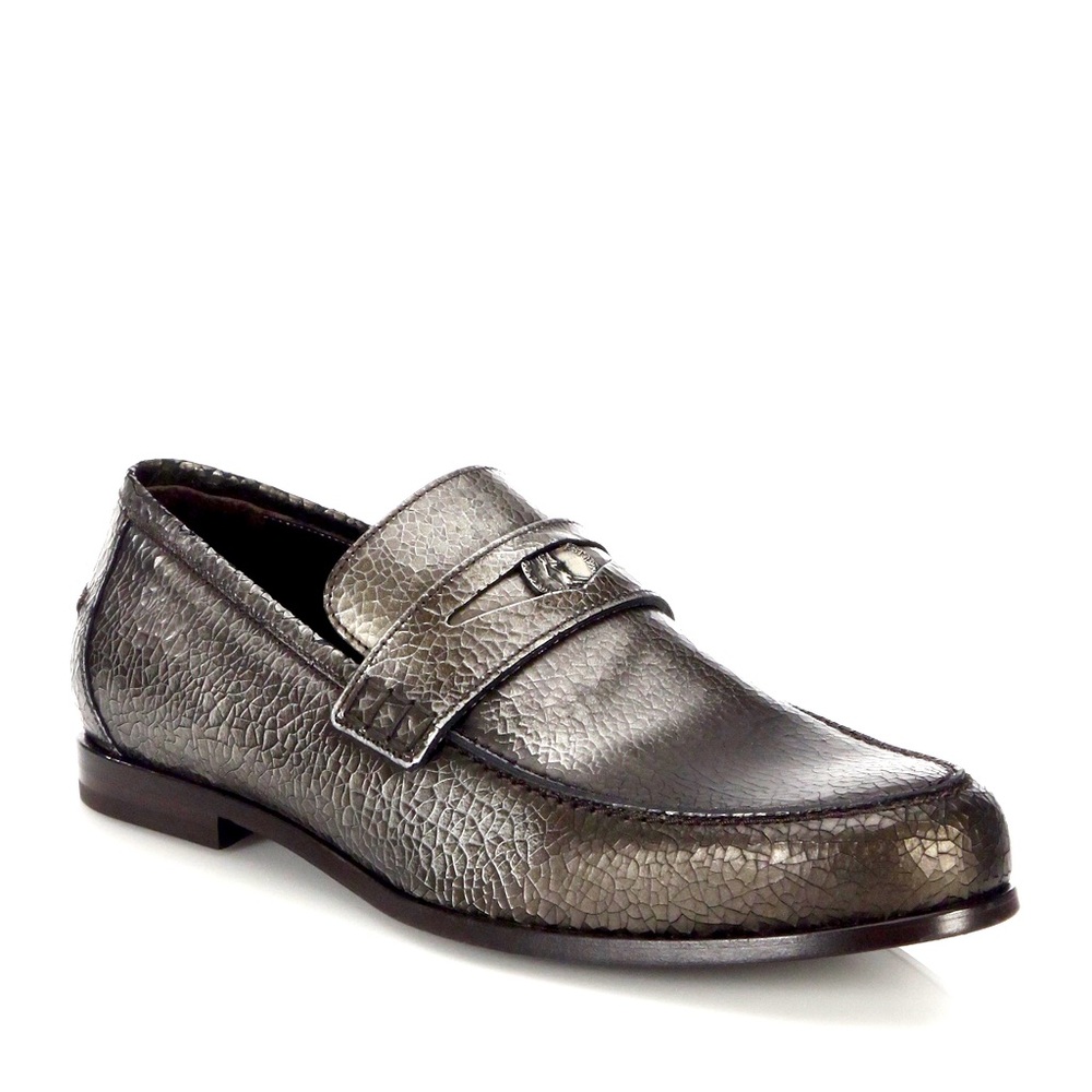 Jimmy Choo Darbley Mermaid Coin Metallic Italian Leather Men’s Loafer Shoes NEW